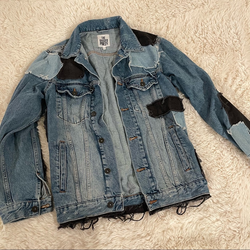 patchwork denim jacket - image 2